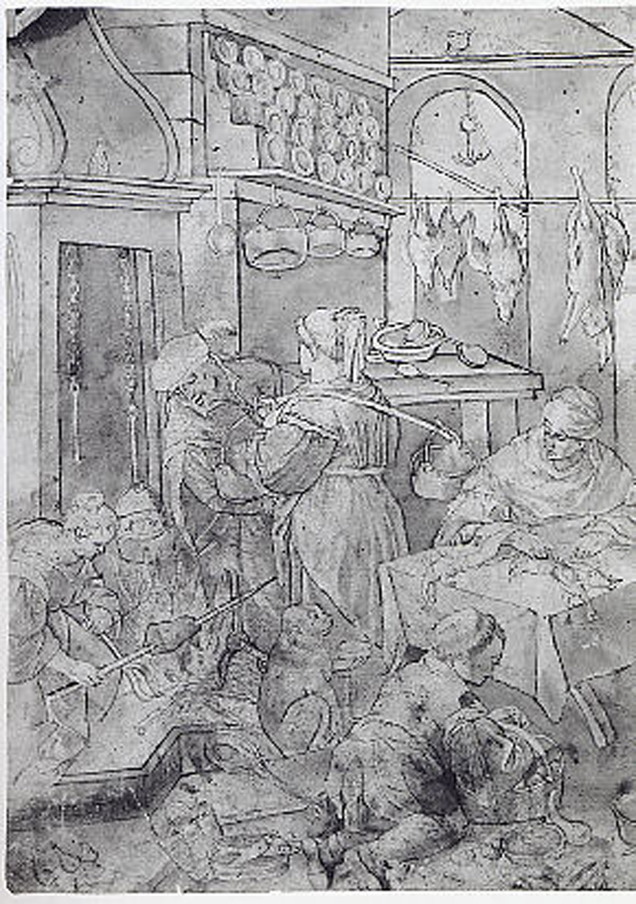 medieval kitchen scene